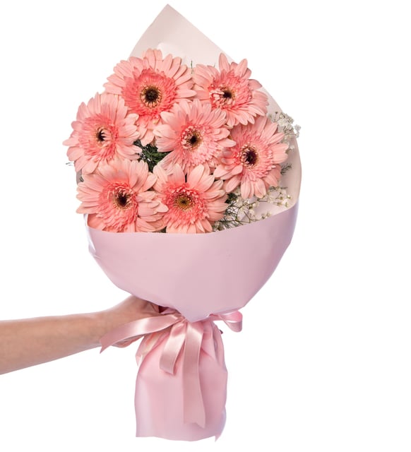 Pembe Gerbera Buketi 7'li