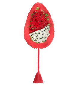 Kırmızı ve Beyaz Gerbera Çelenk
