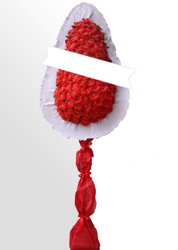 Yapay Kırmızı Gerbera Çelenk